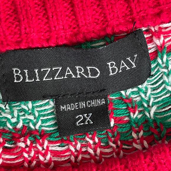 Blizzard Bay Bodybuilder Santa No Pain Xmas Gains Ugly Christmas Sweater Sz 2X - Picture 5 of 6